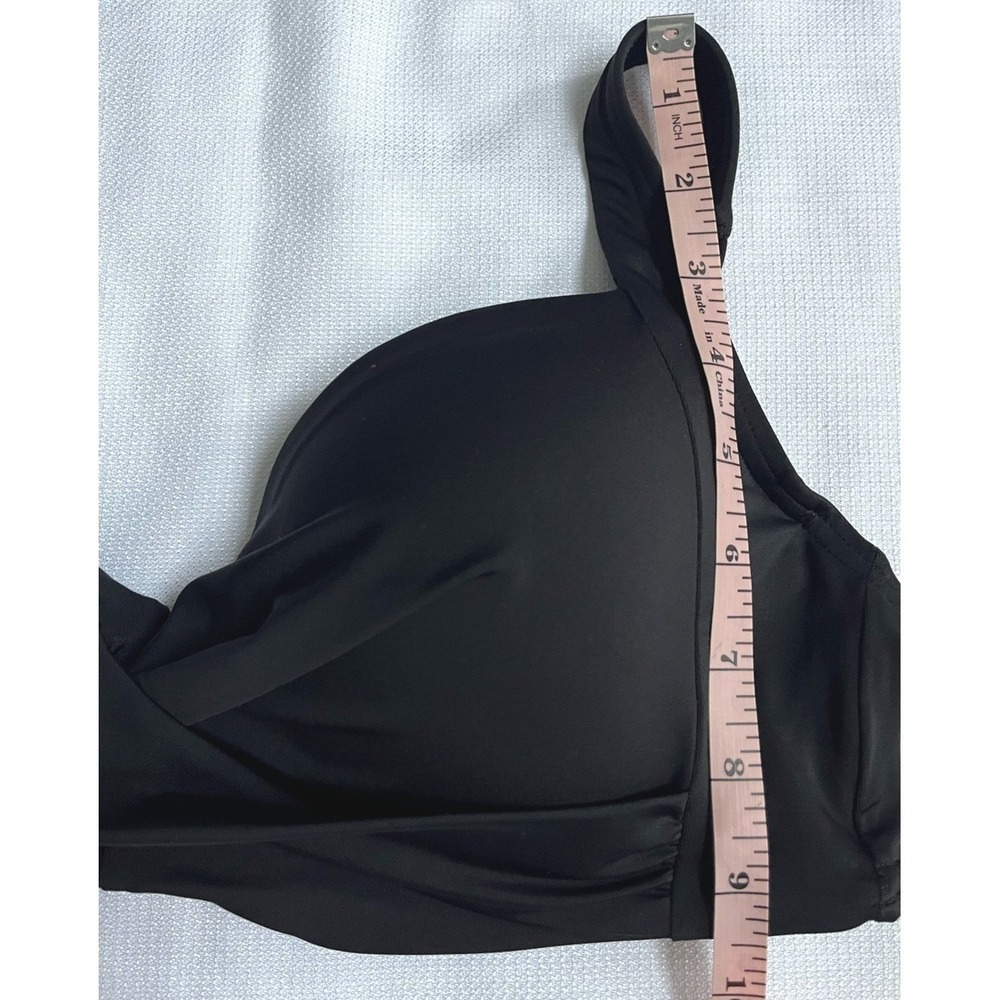 Lands End Swim Twist Wrap Front Bikini Top Womens 8 Black Underwire NWOT - Picture 10 of 11